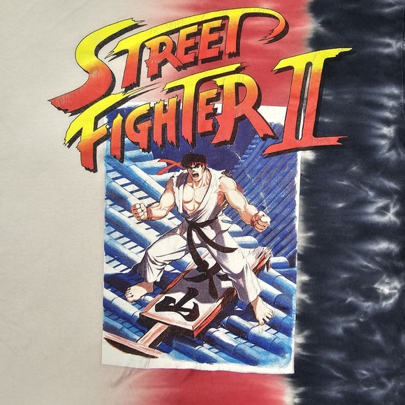 Capcom Street Fighter Ryu Tie Dye Shirt Size Medium Retro Video Game - Picture 3 of 7